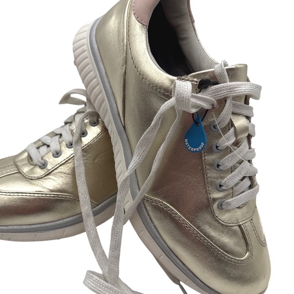 Johnston & Murphy Shoes - Johnston & Murphy XC4 Shoes Womens 6 golf Gold Metallic Waterproof Sneakers NWT